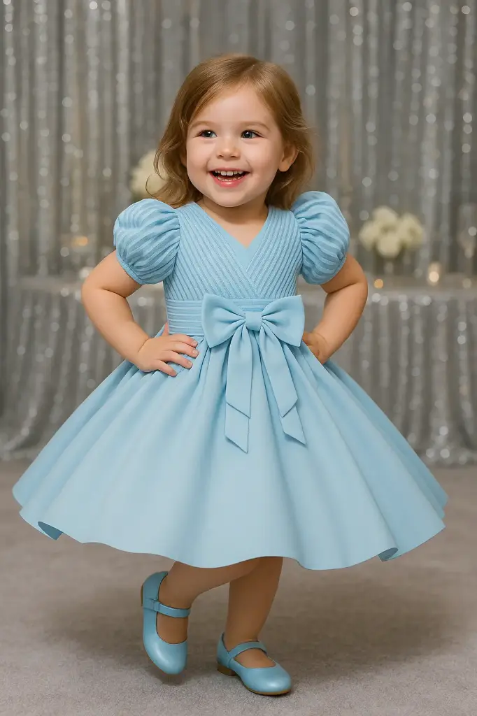 V-Neck Ball Style Party Gown