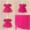 Powdered Tutu puffy Sleeves Dress