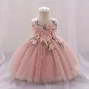 Flower Embroided Flared Party Dress