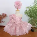 Baby Girl Beautiful Pink Dress Toddler Birthday Party Princess Dress Party Gown