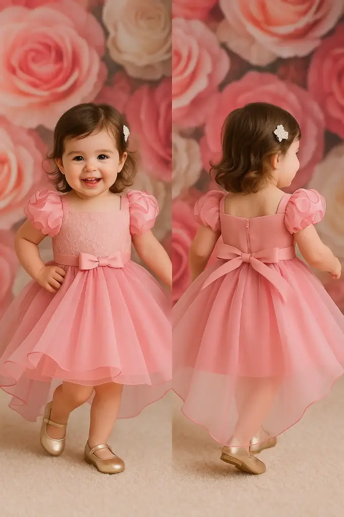 Rose Red Baby Girl Princess Dress