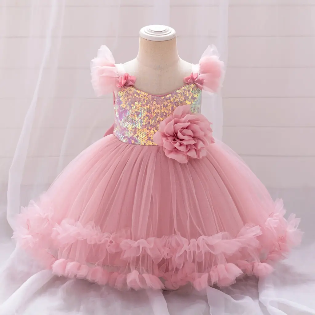 [L2305XZ] Shiny Prom Flower Puffy Dress