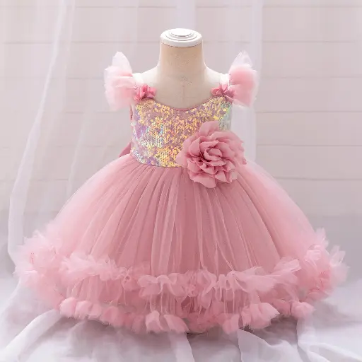 [L2305XZ] Shiny Prom Flower Puffy Dress